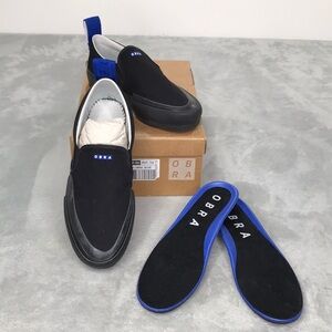 Obra Men's Black Wrap toe  Slip On Sneakers New in Box